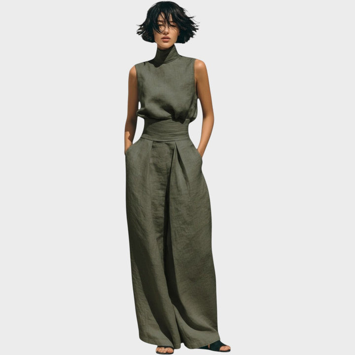 Falyne | Minimalistisches Tanktop und Weite Hose Set