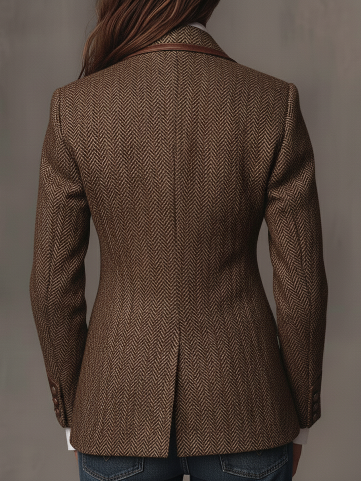 Damen Blazer mit Fischgrätmuster