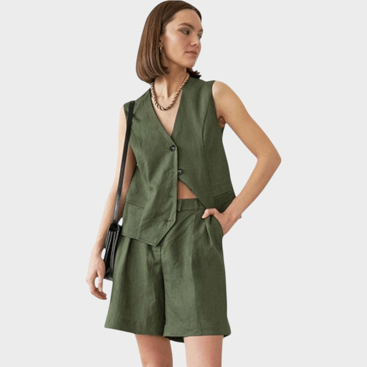 Ashley | Weste und Shorts Set