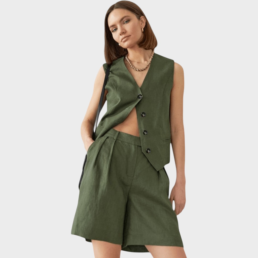 Ashley | Weste und Shorts Set