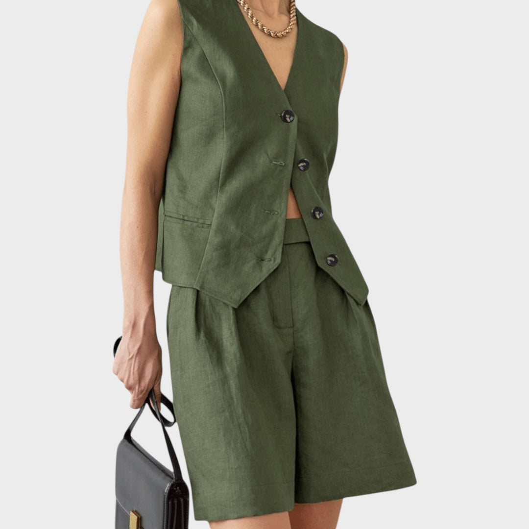 Ashley | Weste und Shorts Set