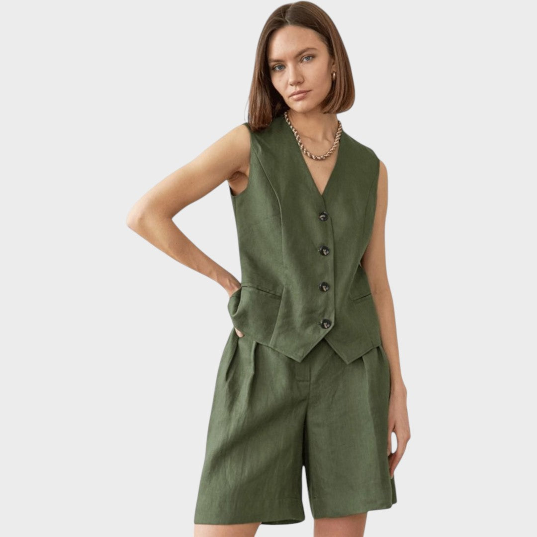 Ashley | Weste und Shorts Set