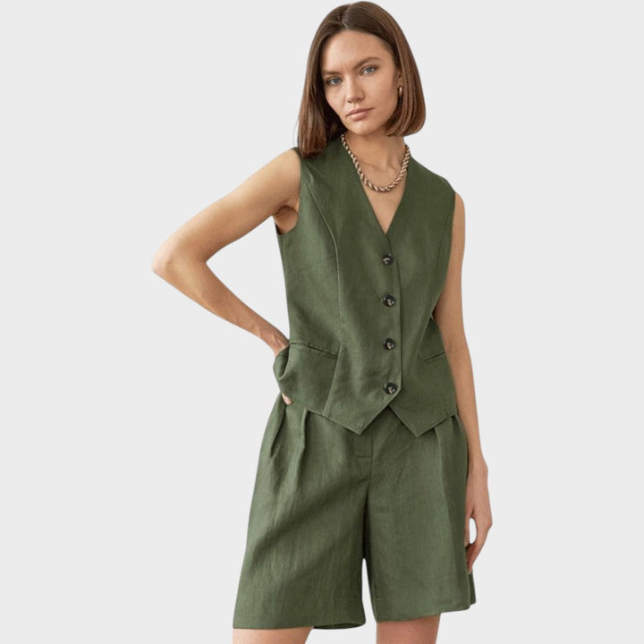 Ashley | Weste und Shorts Set