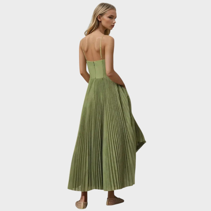 Amilia | Midi Flare Plissiertes Kleid
