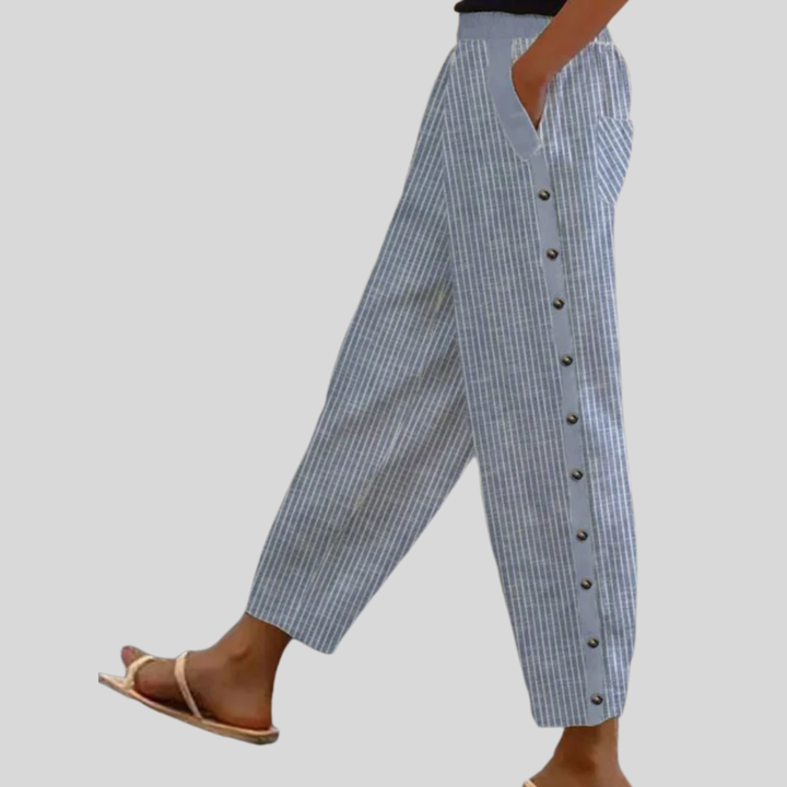 Karla | Sommerhose in Blau und Hellgrau für Damen