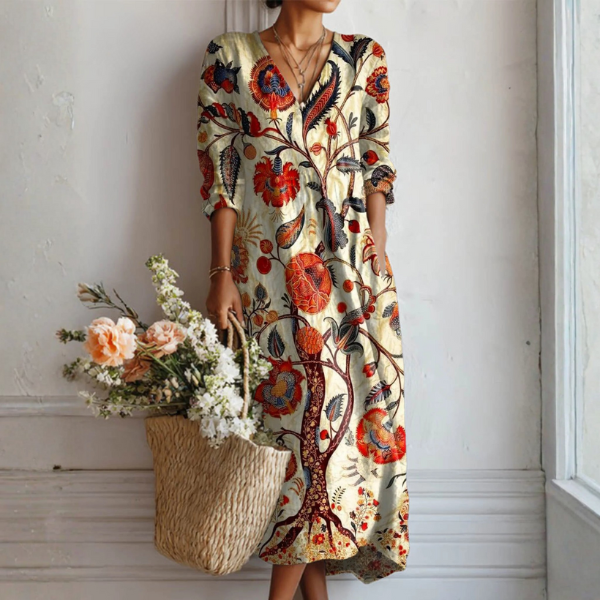Boho-Blumenkleid für Damen