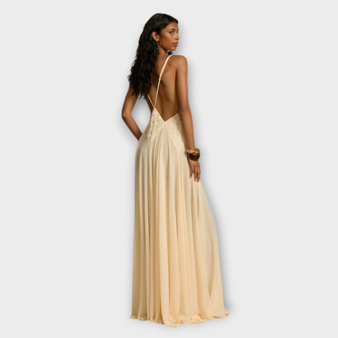 Lavinia | Maxikleid mit tiefem V-Ausschnitt