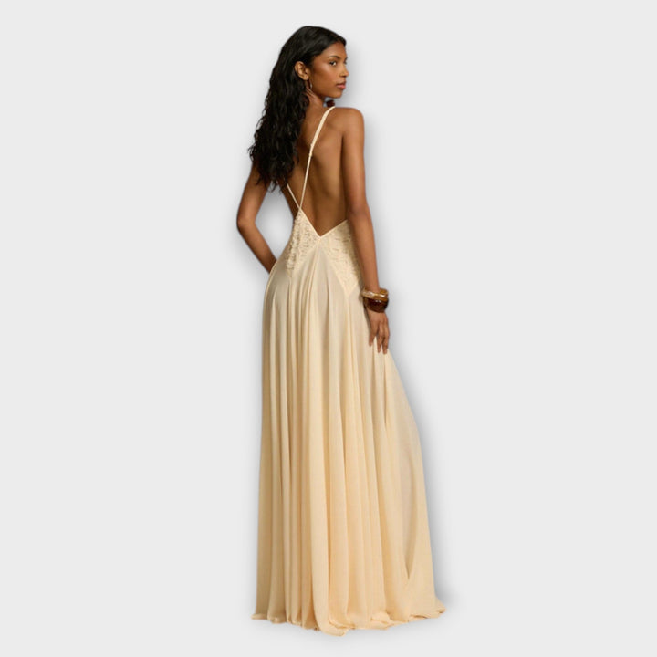 Lavinia | Maxikleid mit tiefem V-Ausschnitt
