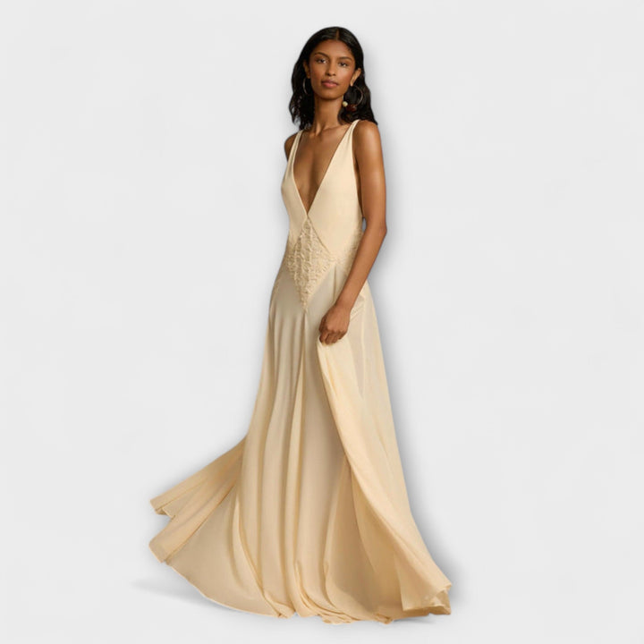 Lavinia | Maxikleid mit tiefem V-Ausschnitt