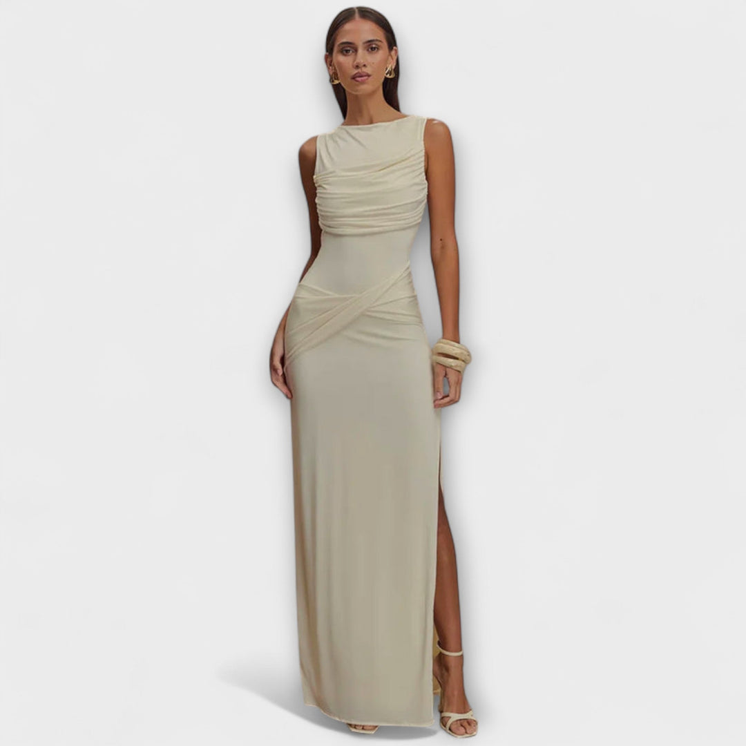 Rieke | Elegantes Maxikleid mit Hohem Schlitz