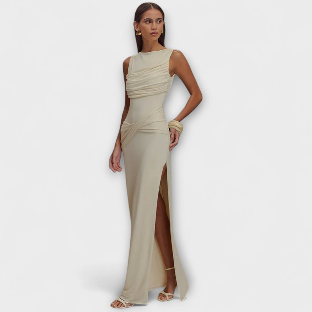 Rieke | Elegantes Maxikleid mit Hohem Schlitz