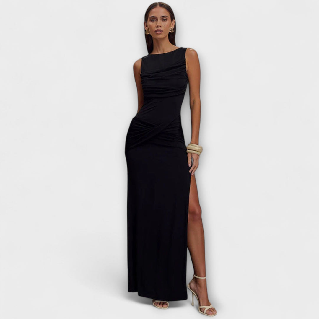 Rieke | Elegantes Maxikleid mit Hohem Schlitz
