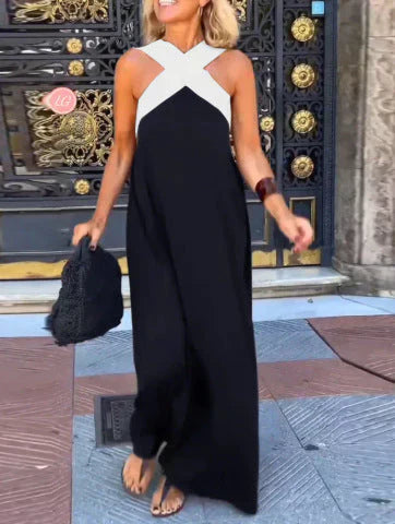Quirine | Wickel-Front Maxi-Kleid