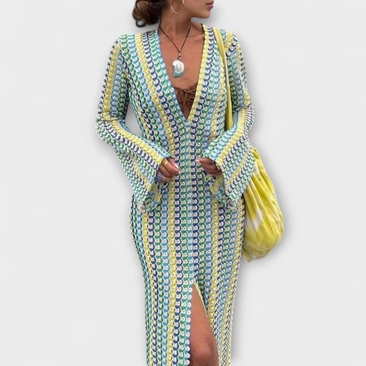 Elina | Maxikleid mit V-Ausschnitt und Sommerstil