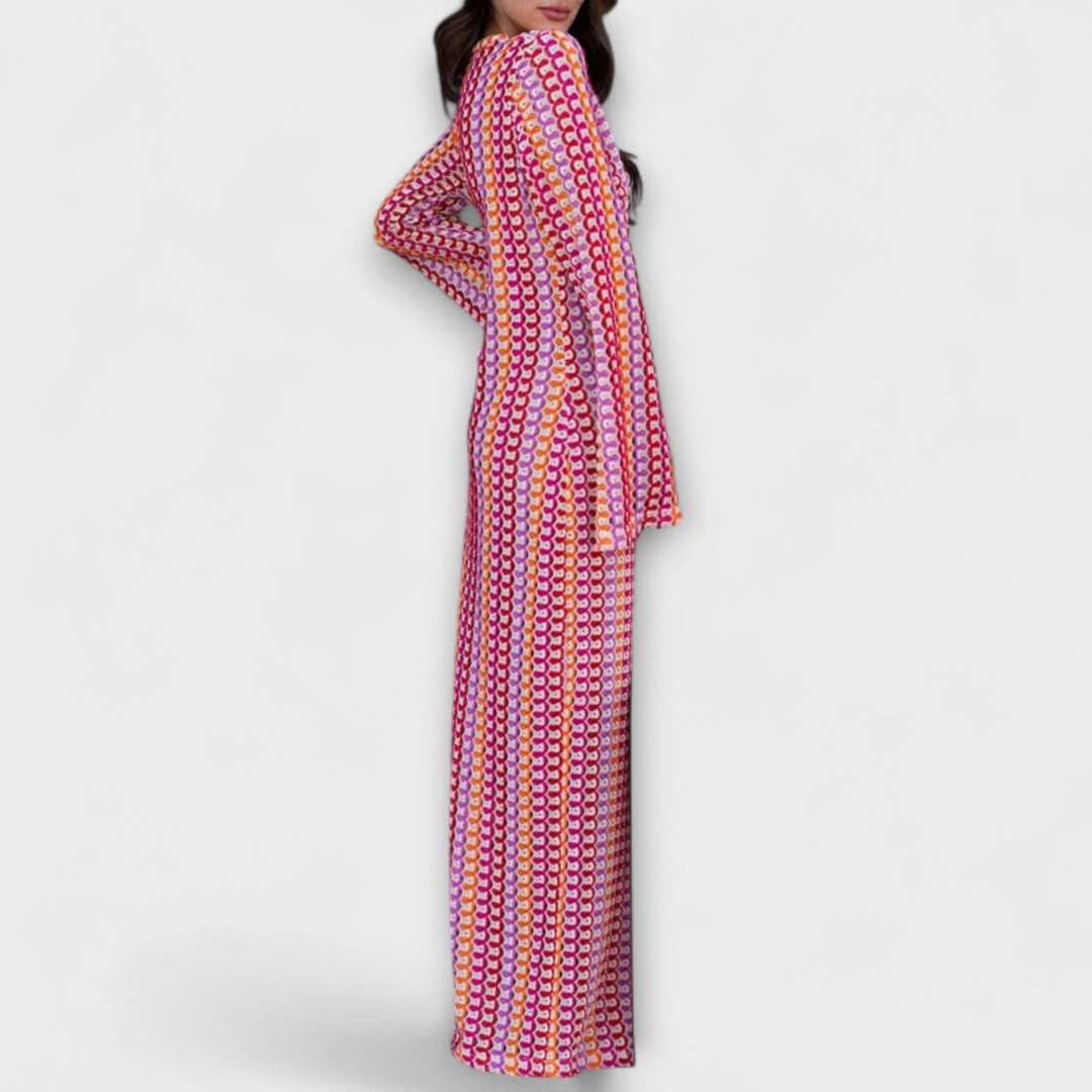 Elina | Maxikleid mit V-Ausschnitt und Sommerstil