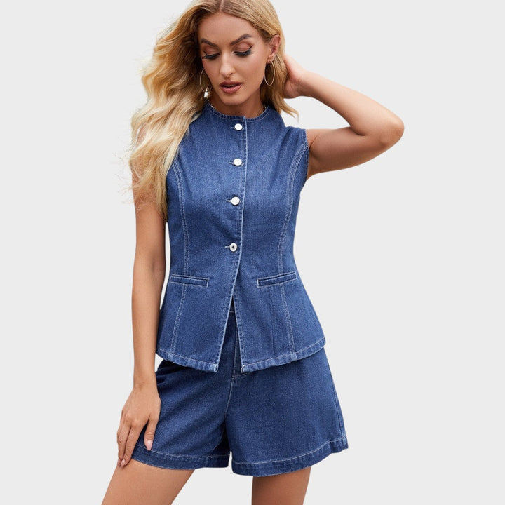 Harpery | Bequemes ärmelloses Sommer-Denim-Set