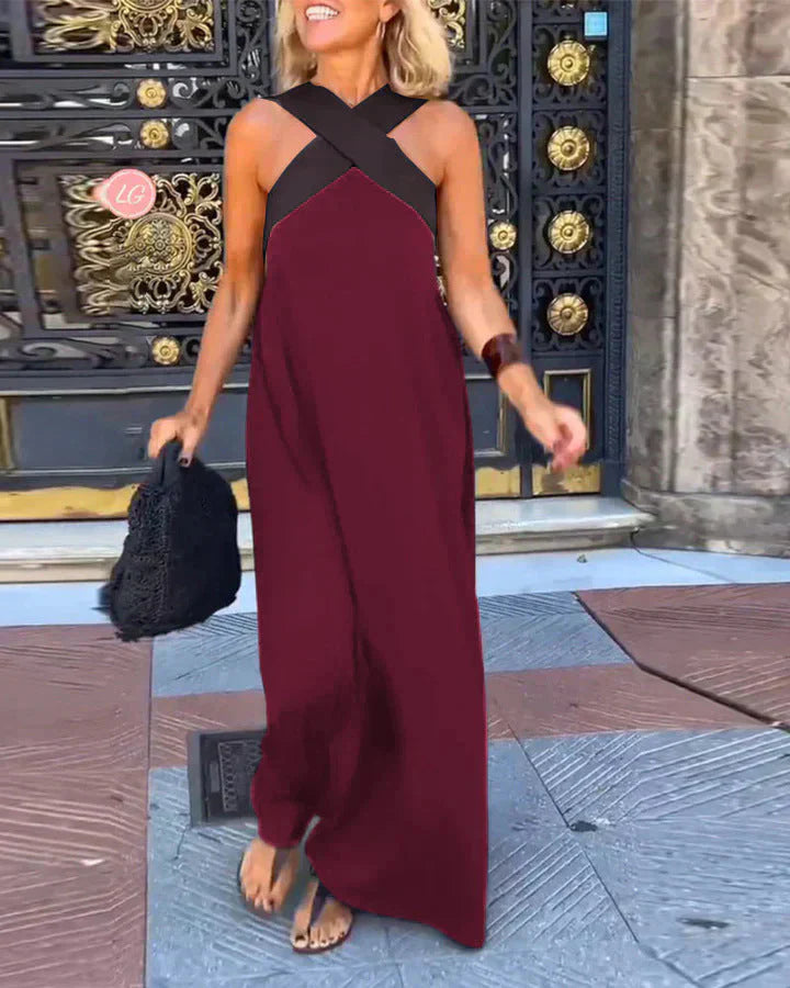 Quirine | Wickel-Front Maxi-Kleid