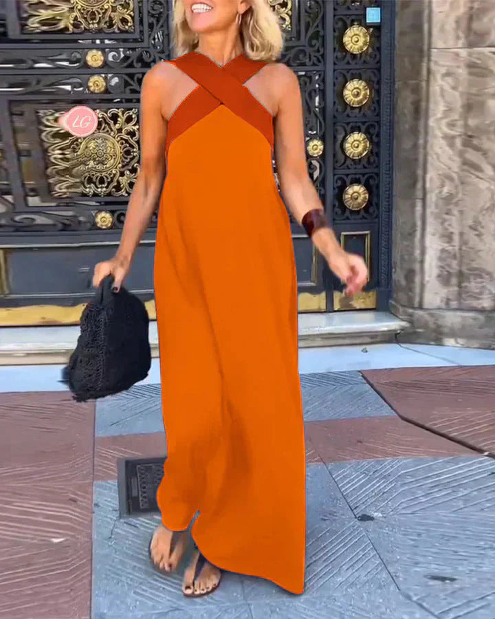 Quirine | Wickel-Front Maxi-Kleid