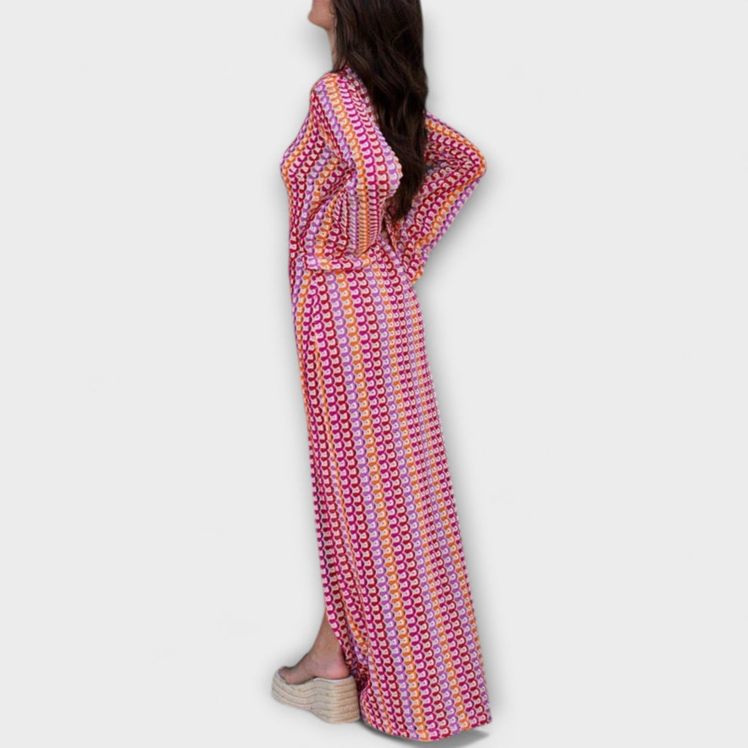 Elina | Maxikleid mit V-Ausschnitt und Sommerstil