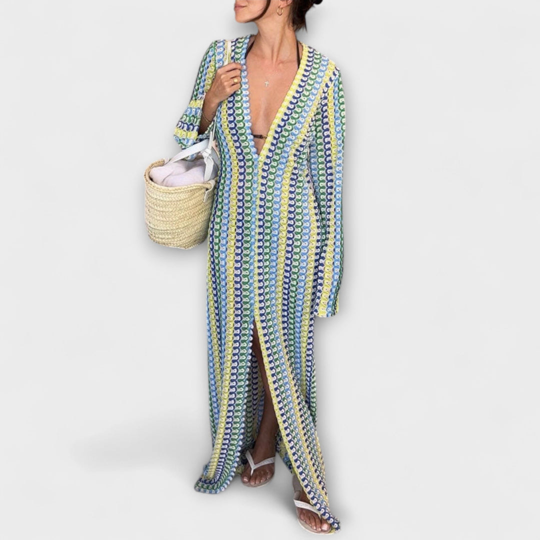 Elina | Maxikleid mit V-Ausschnitt und Sommerstil