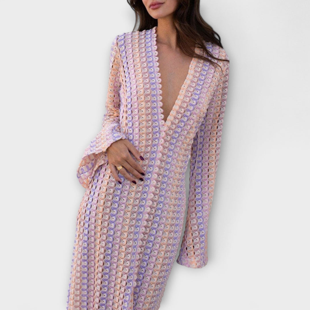Elina | Maxikleid mit V-Ausschnitt und Sommerstil