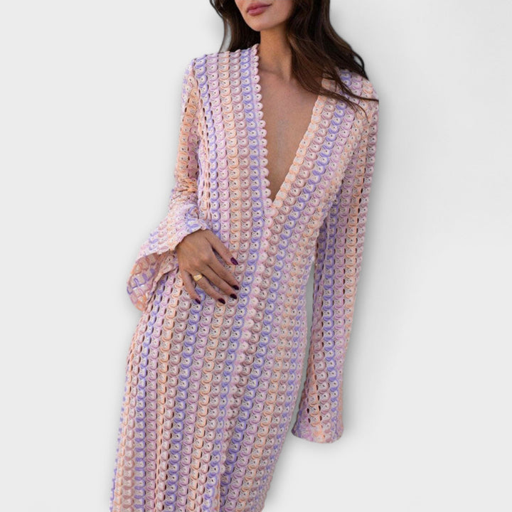 Elina | Maxikleid mit V-Ausschnitt und Sommerstil