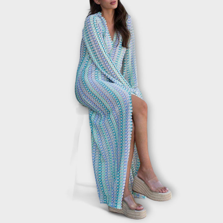 Elina | Maxikleid mit V-Ausschnitt und Sommerstil