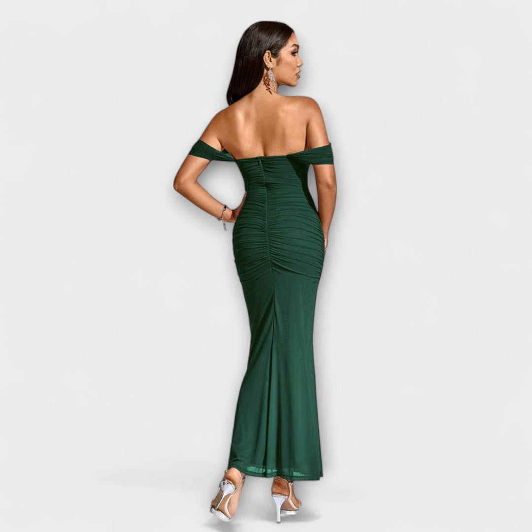 Lone | Off-Shoulder Bodycon Kleid mit Raffung