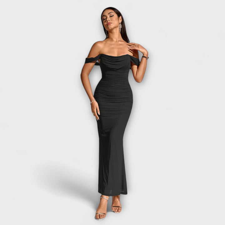 Lone | Off-Shoulder Bodycon Kleid mit Raffung