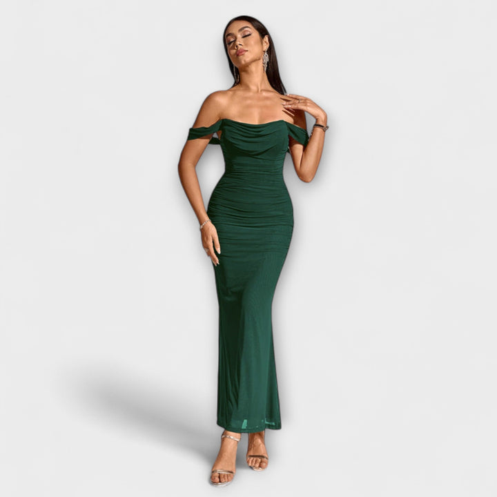 Lone | Off-Shoulder Bodycon Kleid mit Raffung