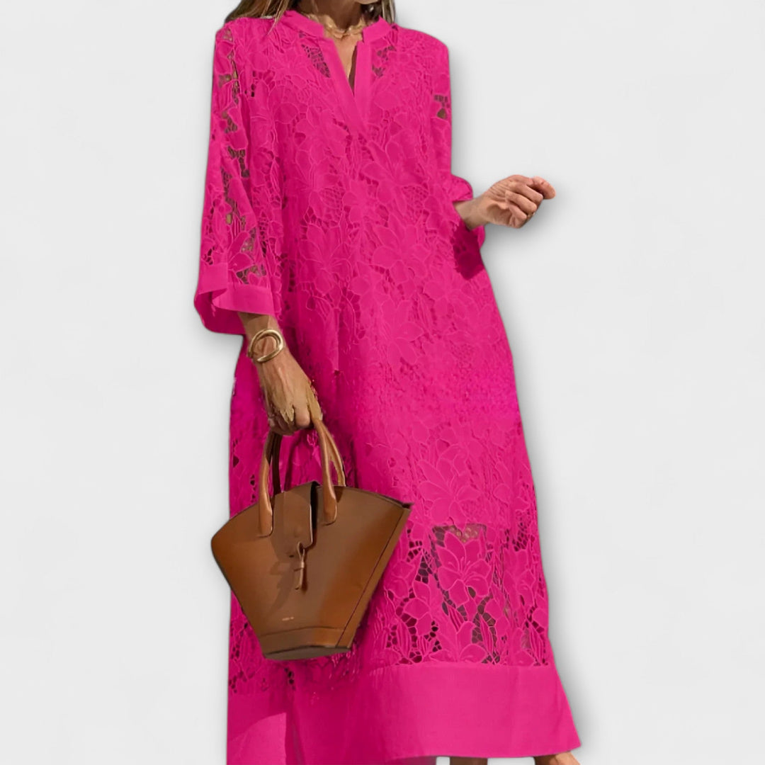 Valmere | Besticktes Dahlienkleid