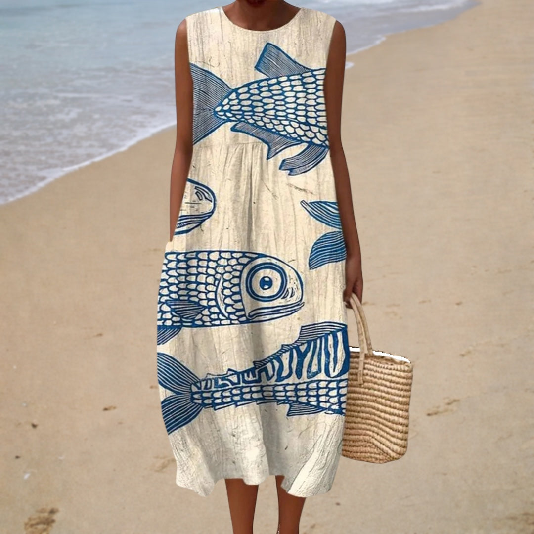 Bequemes Ärmelloses Sommerkleid