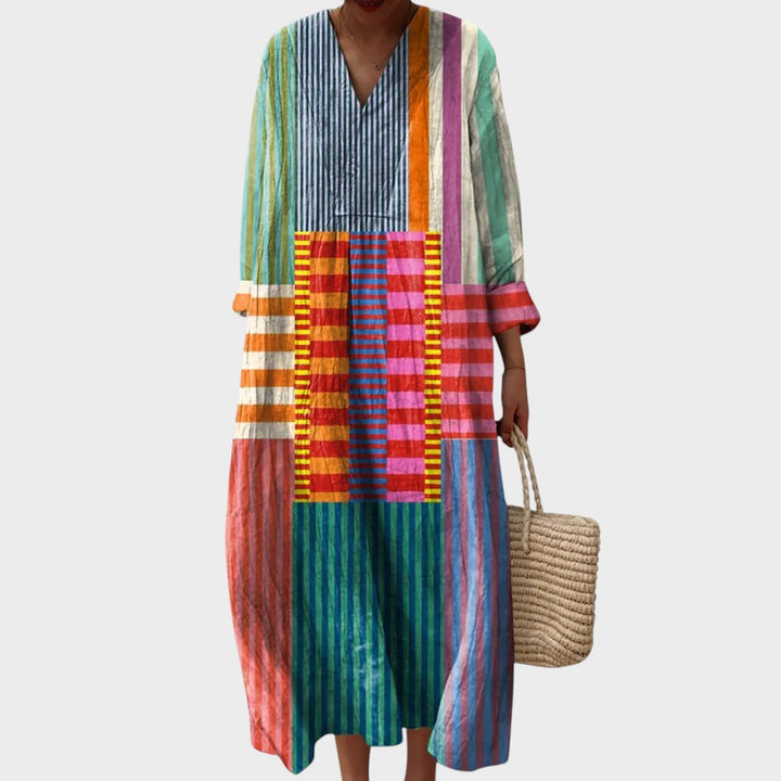 Ottilie | Farbenfrohes Geometrisches Kleid