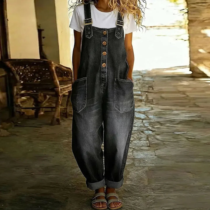 Frieda - Vintage-Kombination aus weichem Baumwollstoff mit Denim-Optik