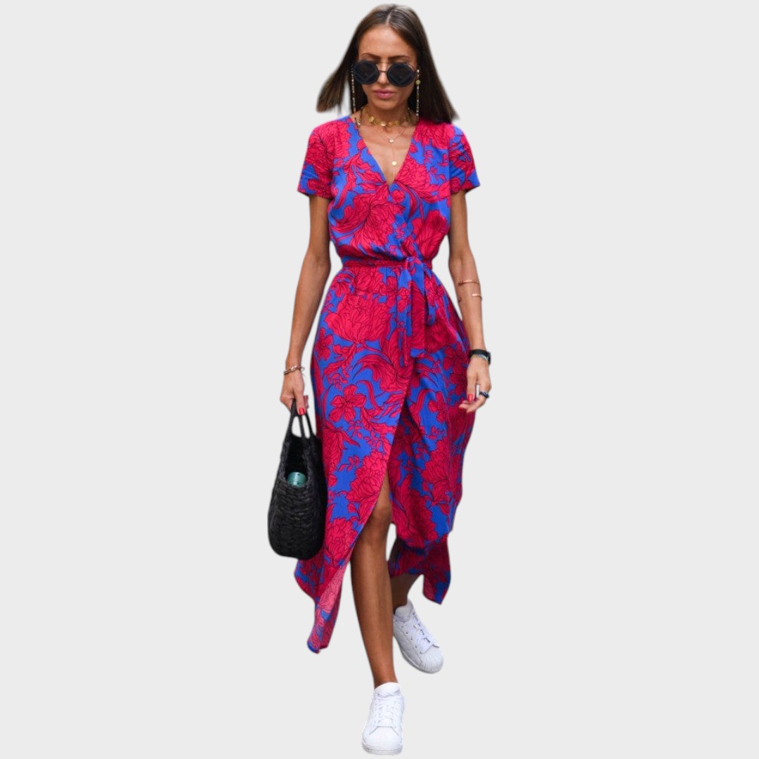 Amelie | Überkreuztes Midi-Kleid