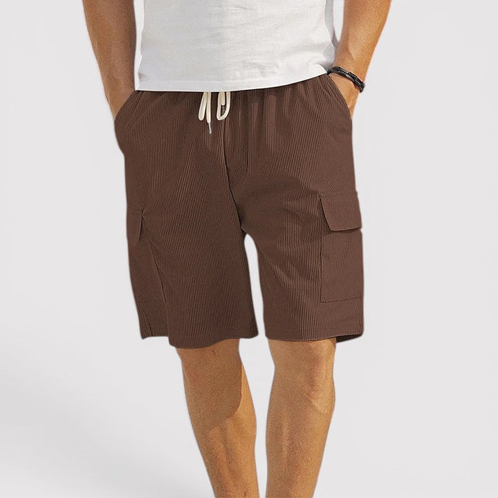 Hauke™ | Feingerippte Shorts mit Kordelzug