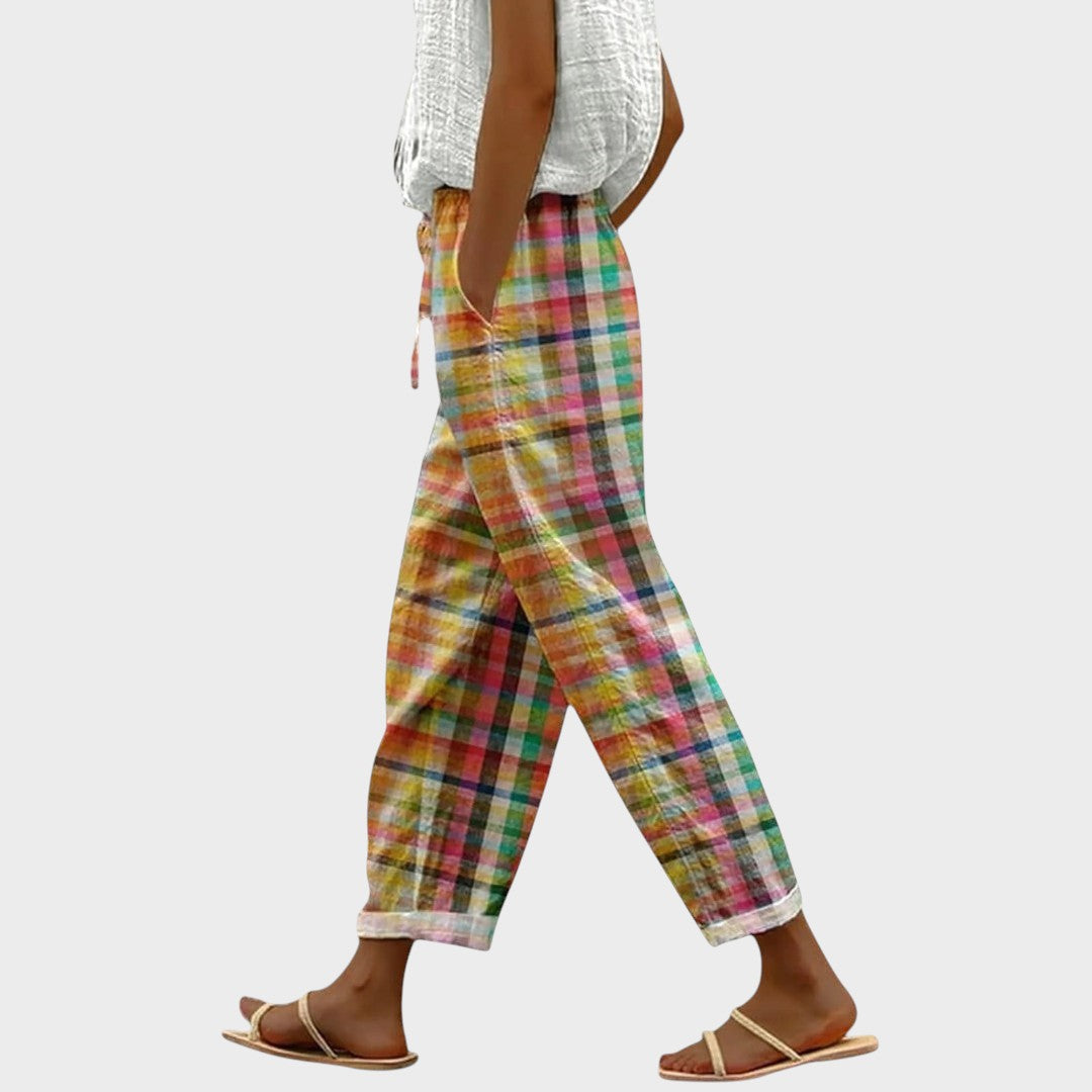 Sara | Sommerhose mit Karomuster für Damen