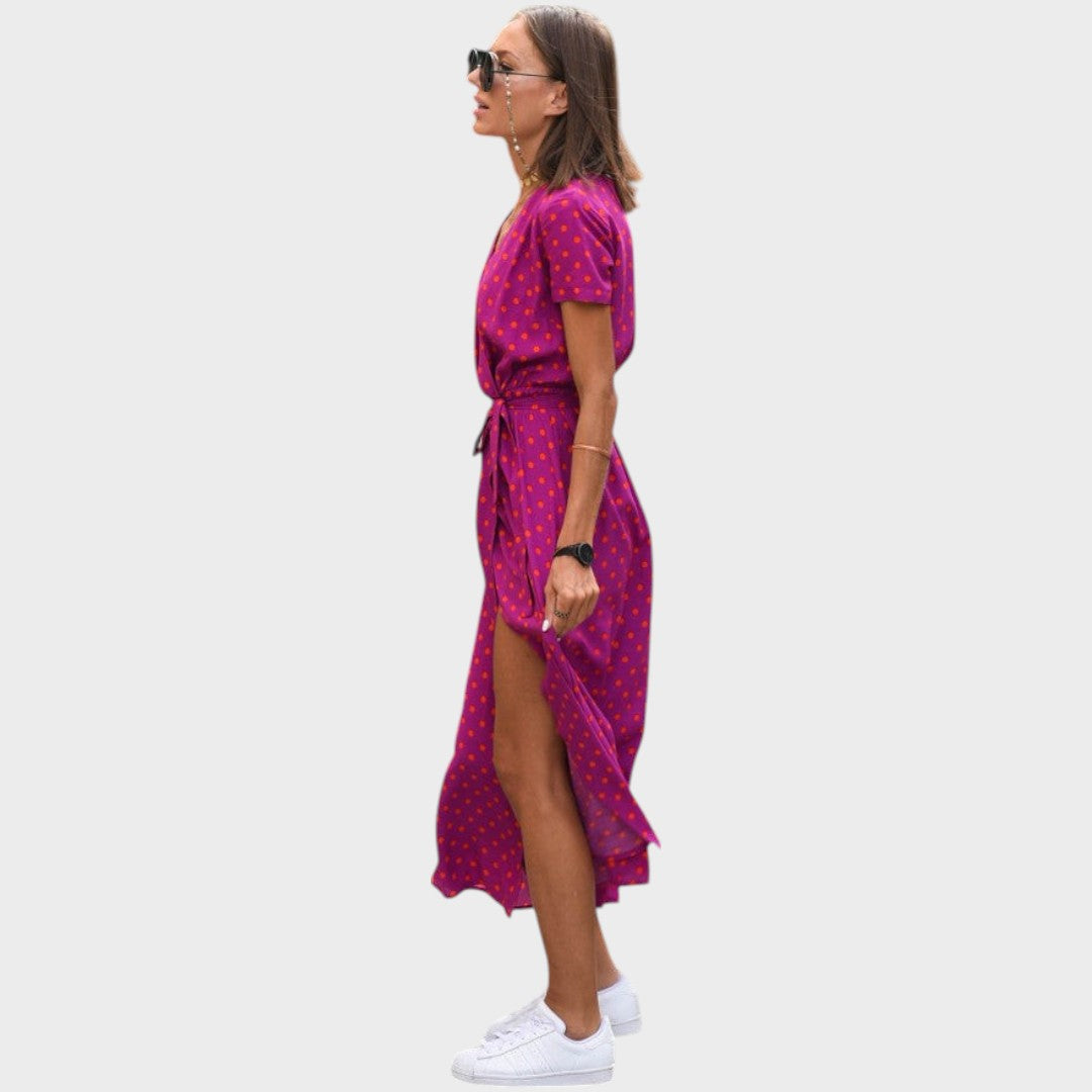 Amelie | Überkreuztes Midi-Kleid