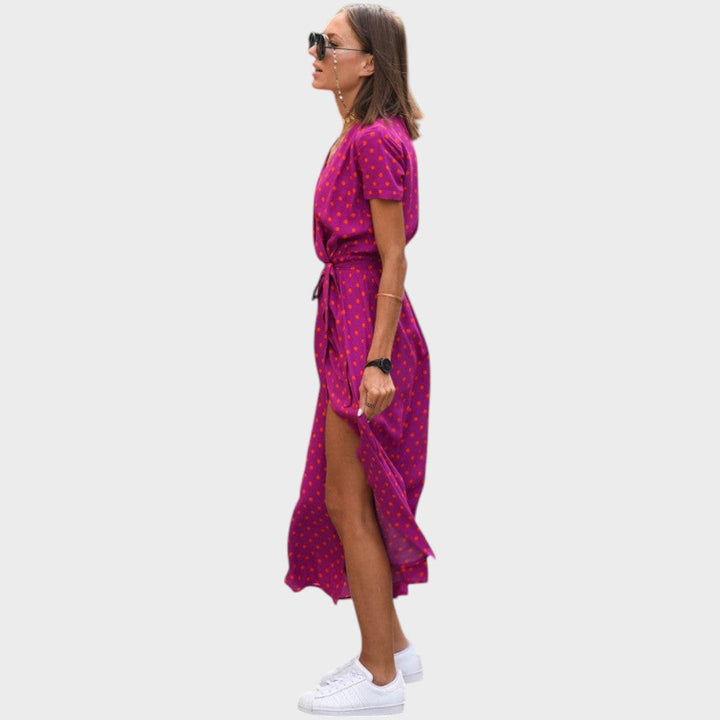 Amelie | Überkreuztes Midi-Kleid