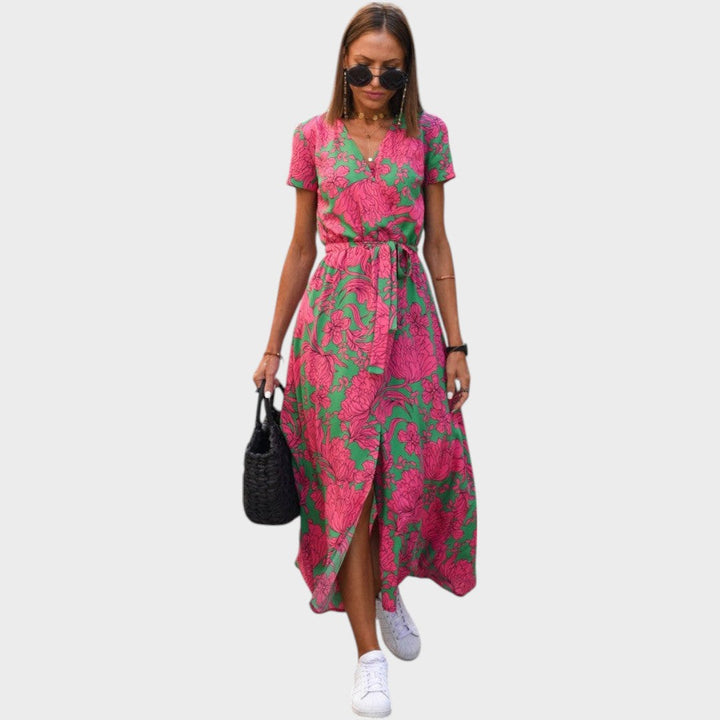 Amelie | Überkreuztes Midi-Kleid