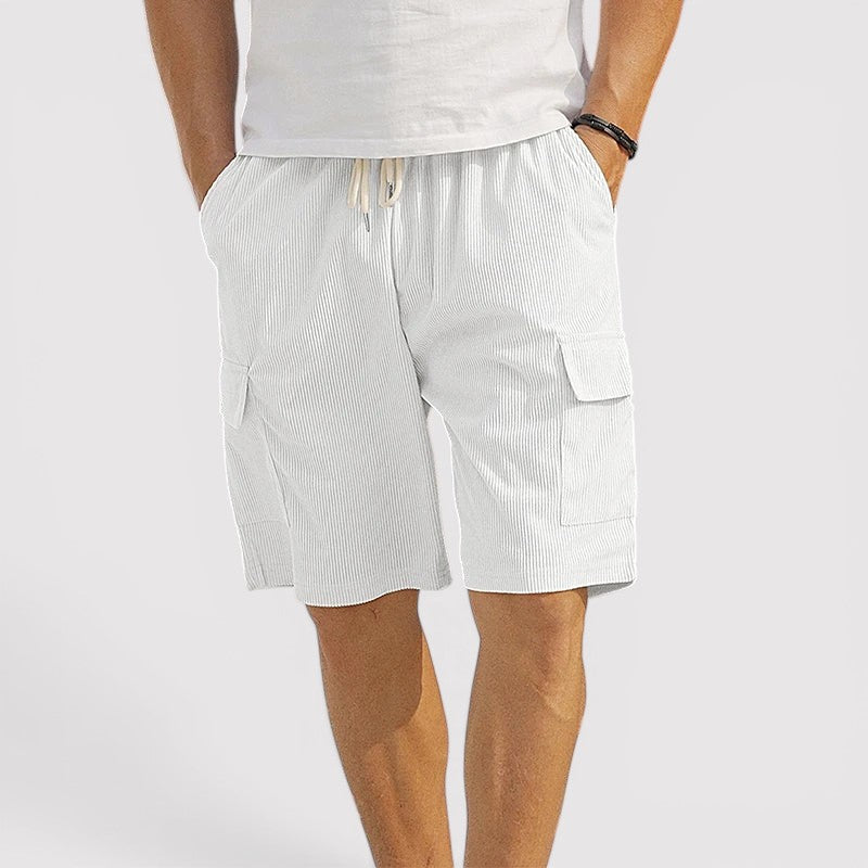 Hauke™ | Feingerippte Shorts mit Kordelzug