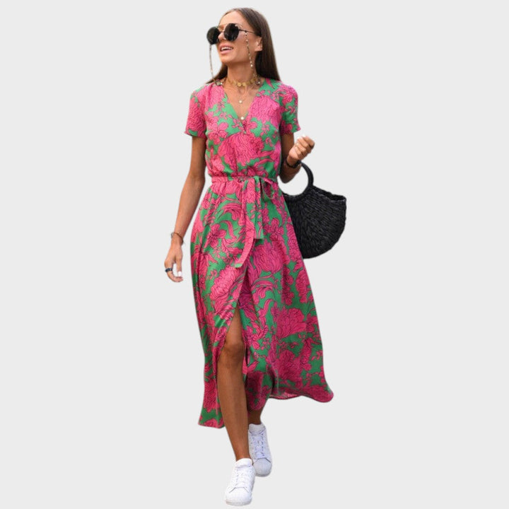 Amelie | Überkreuztes Midi-Kleid