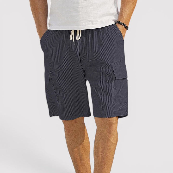 Hauke™ | Feingerippte Shorts mit Kordelzug