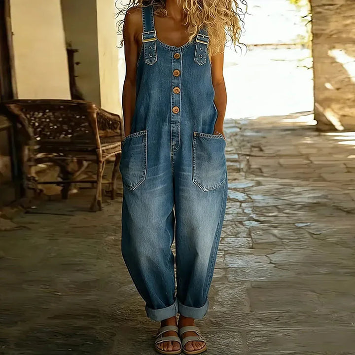 Frieda - Vintage-Kombination aus weichem Baumwollstoff mit Denim-Optik