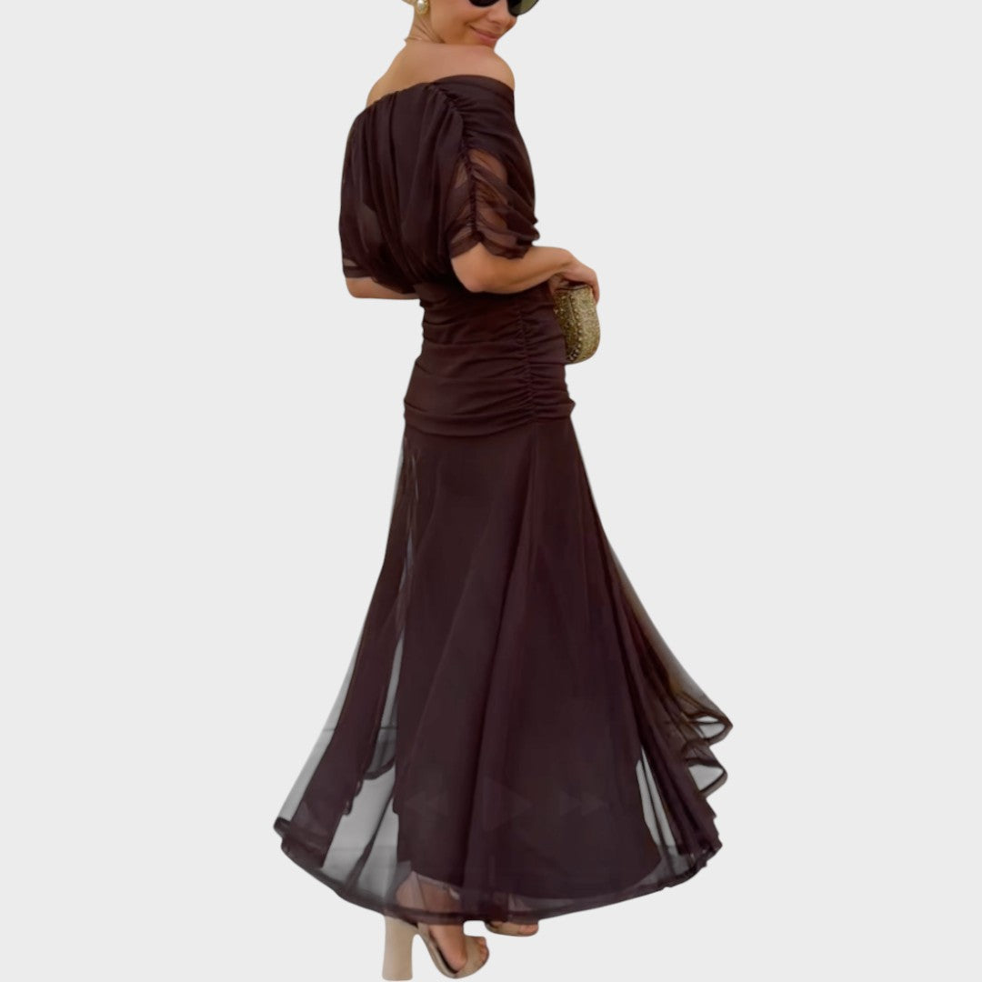 Lora | Langes Kleid mit V-Ausschnitt
