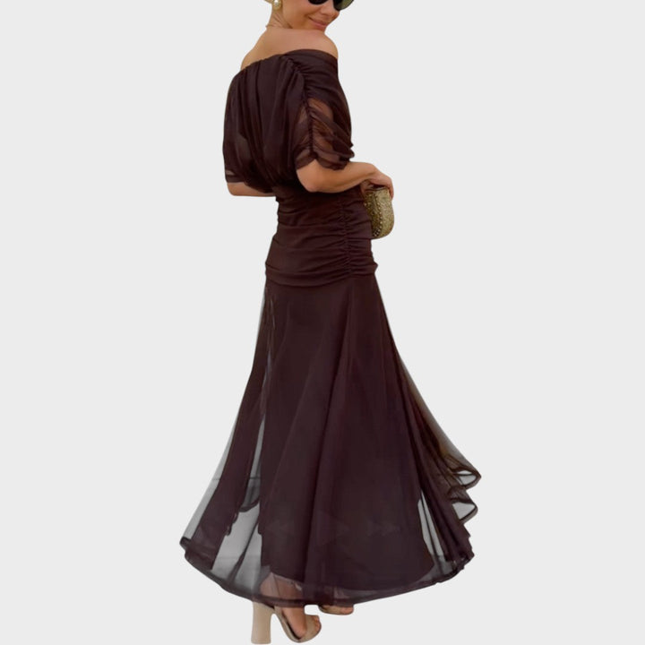 Lora | Langes Kleid mit V-Ausschnitt