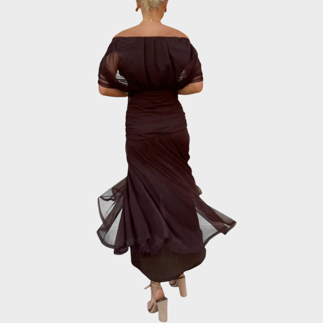 Lora | Langes Kleid mit V-Ausschnitt