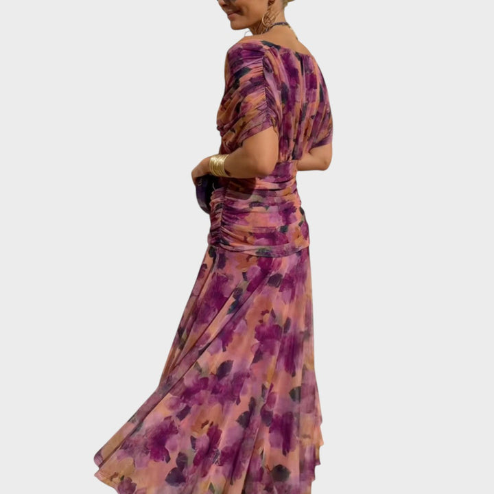 Lora | Langes Kleid mit V-Ausschnitt