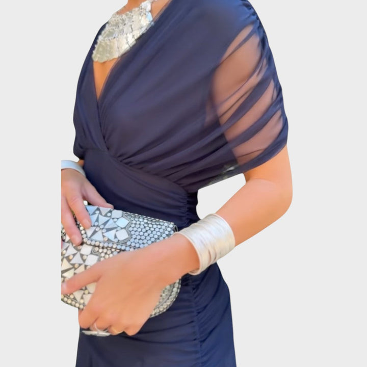 Lora | Langes Kleid mit V-Ausschnitt