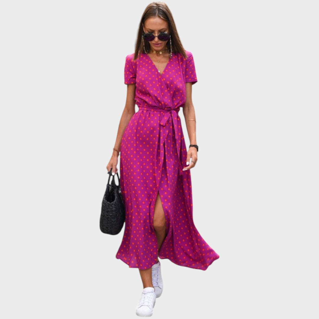 Amelie | Überkreuztes Midi-Kleid